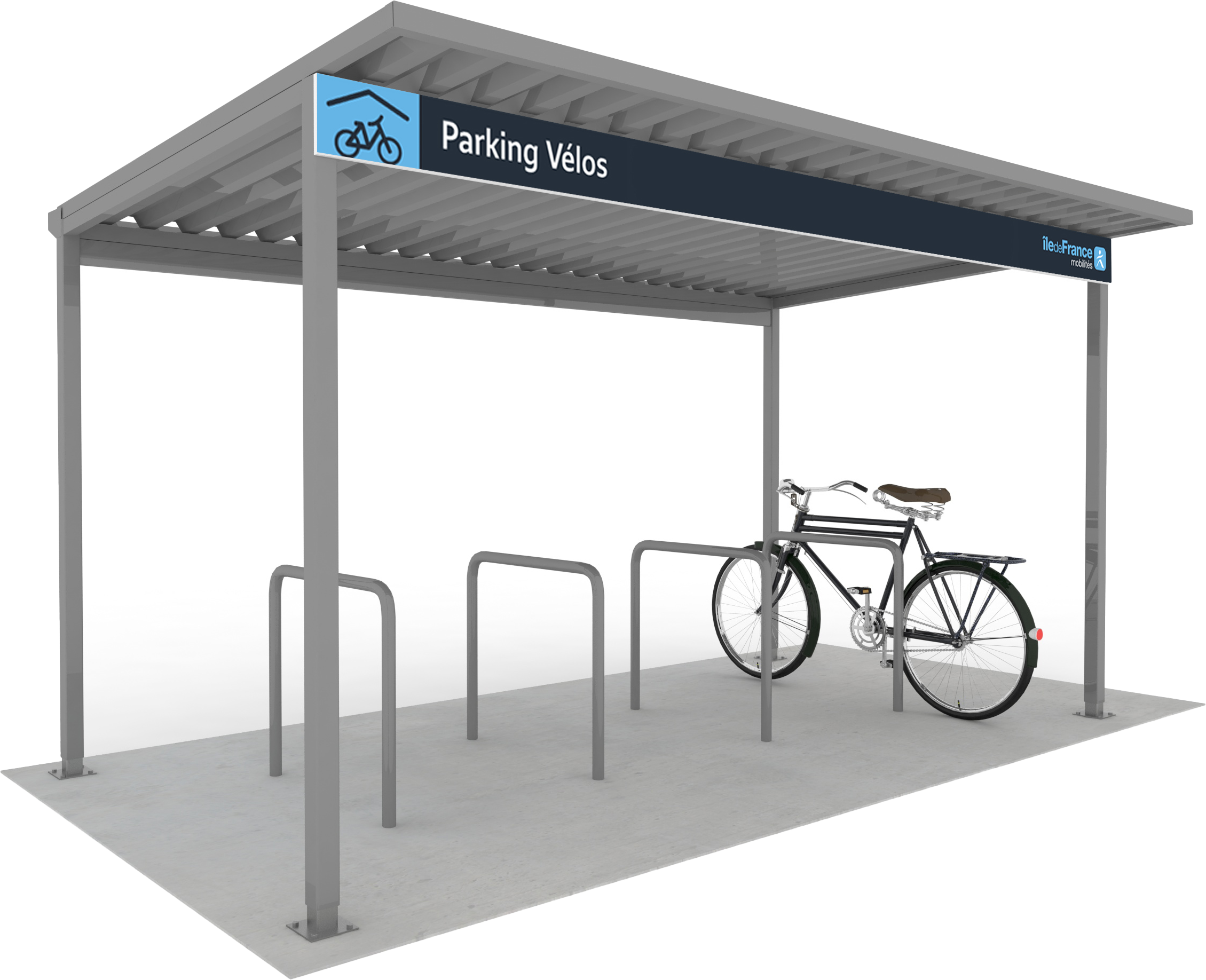 Abri Vélo Zéphyr 4 places sans habillage