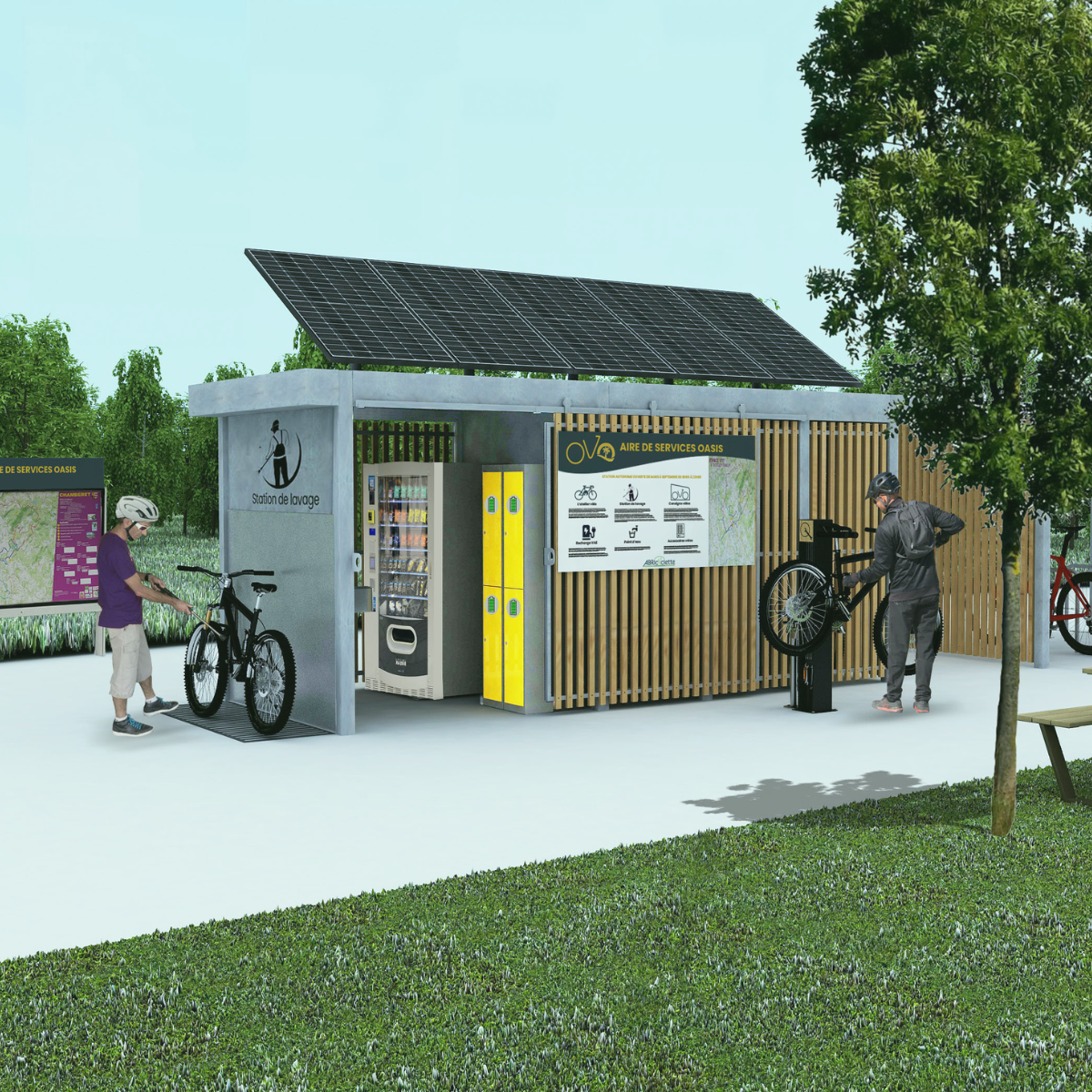 Oasis : la nouvelle station autonome dédiée aux vélos !